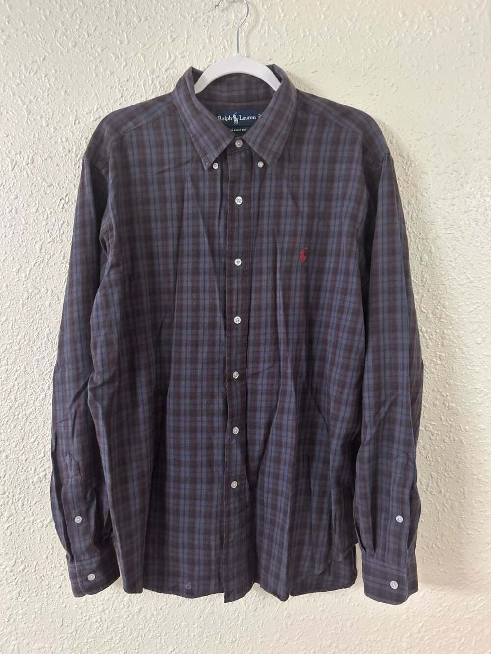 Ralph Lauren Classic Fit Button-Down Shirt Size XL Plaid Long Sleeve